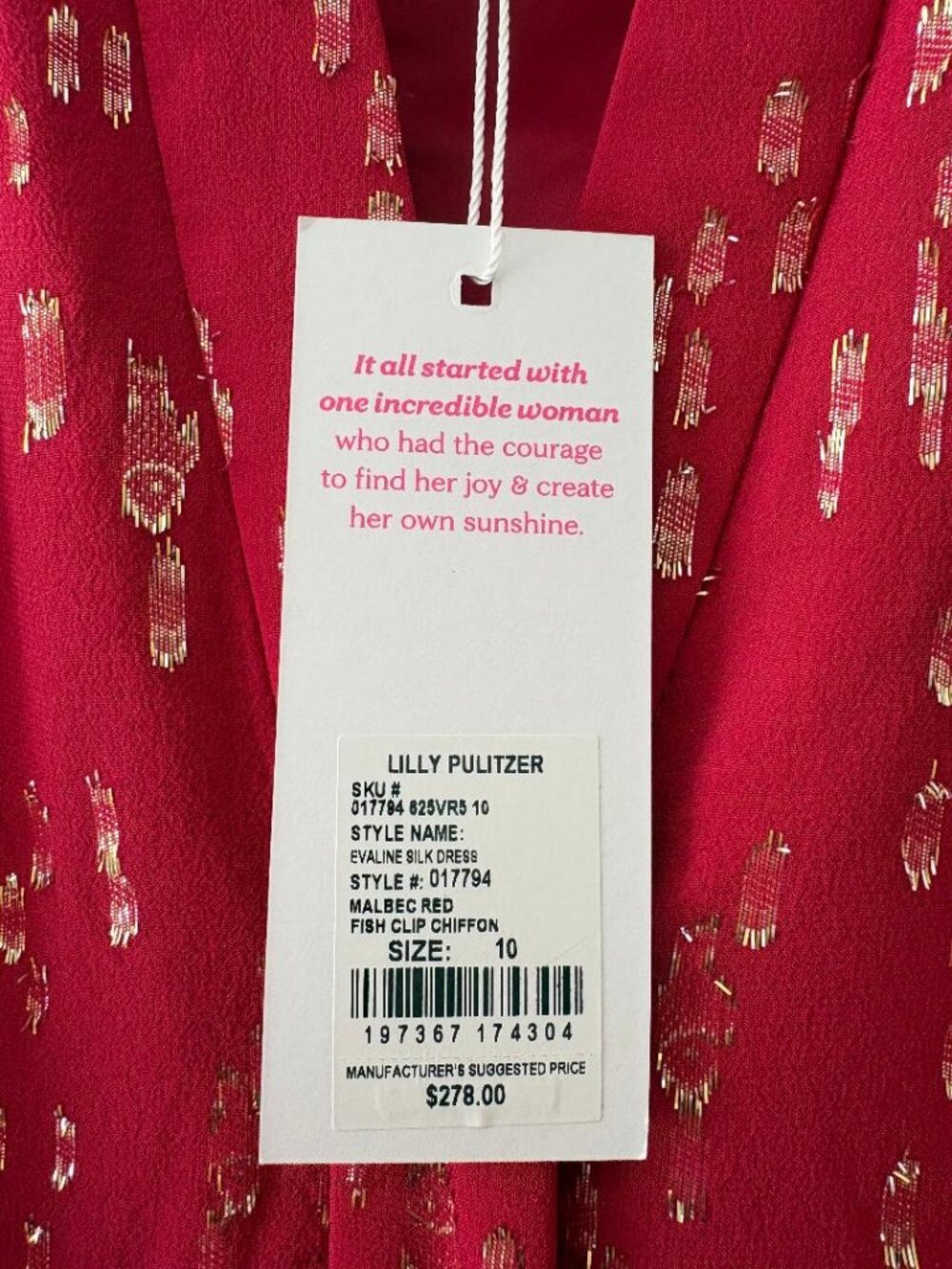 NWT-- Lilly Pilitzer's Evaline Malbec Red Dress Size 10